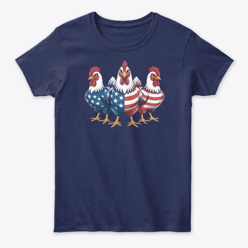 Patriotic Rooster USA 4th July Farmer 