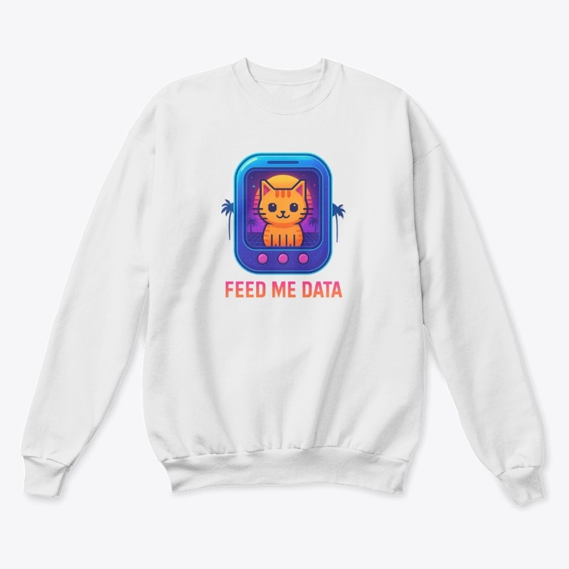 Retro Vaporwave Pixel Cat – Feed Me Data