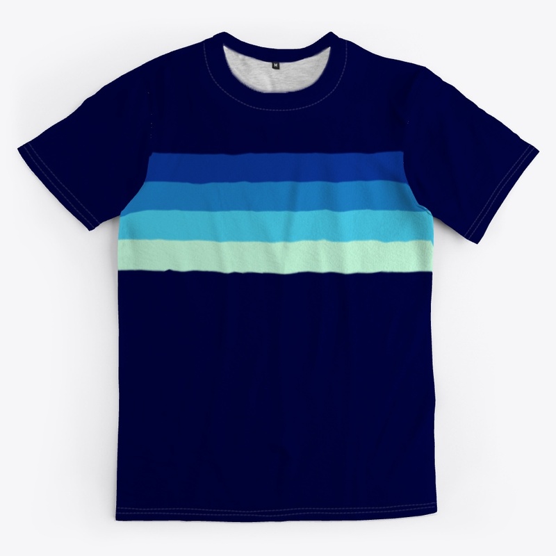 Classic Blue Maritime  Retro Stripes