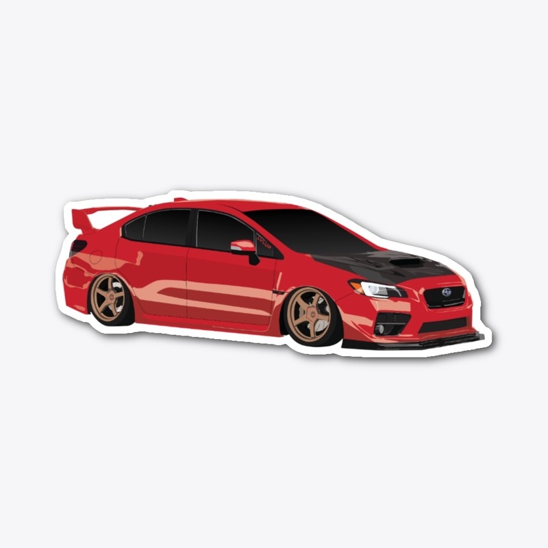 Red Subie WRX illustration