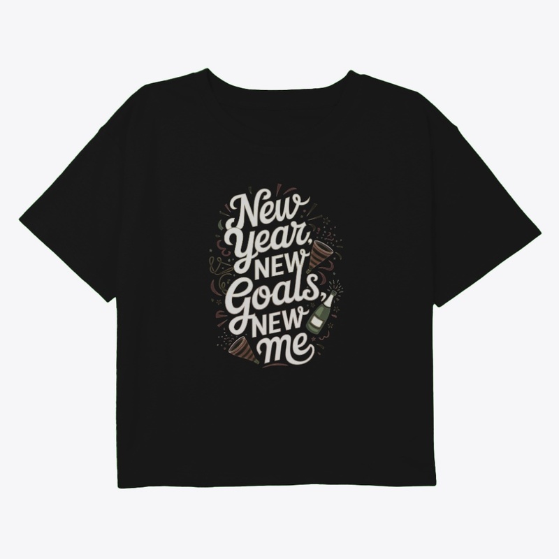 Happy New Year Typography T-Shirt.