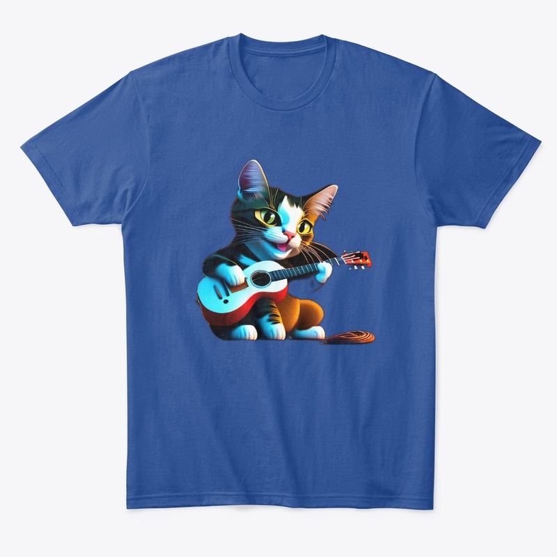 Cute Cat Playing Guitar