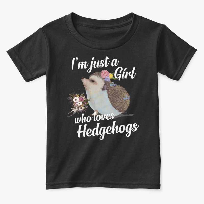 Girl Loves Hedgehogs Watercolor Style