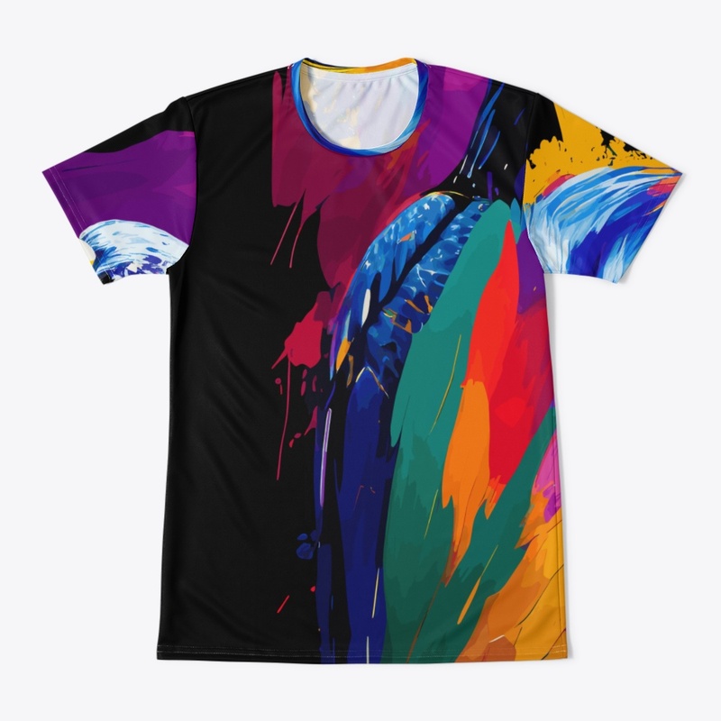 Vibrant Eagle in colorful splatter, left