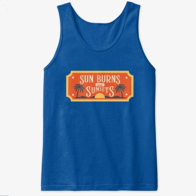 Summer Beach Shirt, Sunburns Sunsets 