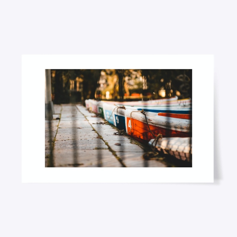 Many different color boats
