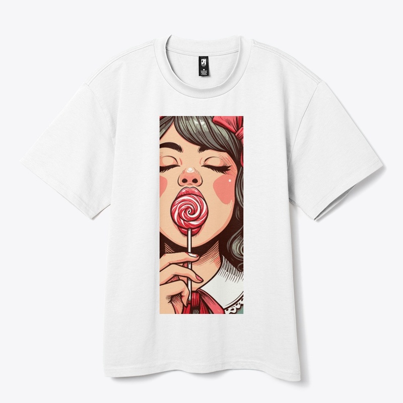 Girl with lollipop art retro pop