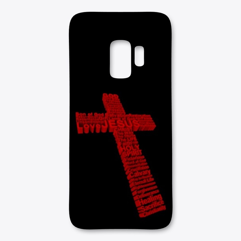 Christian Red Cross with Faith Words