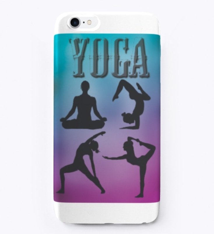 Yoga - four Poses, pink & blue