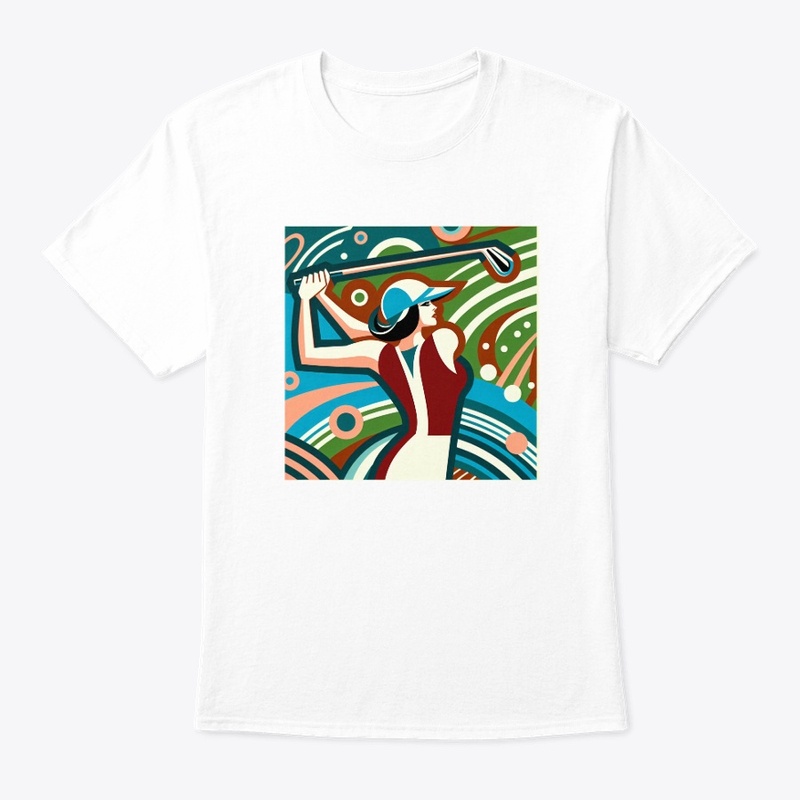Woman Golfer Art Deco Summer Sports