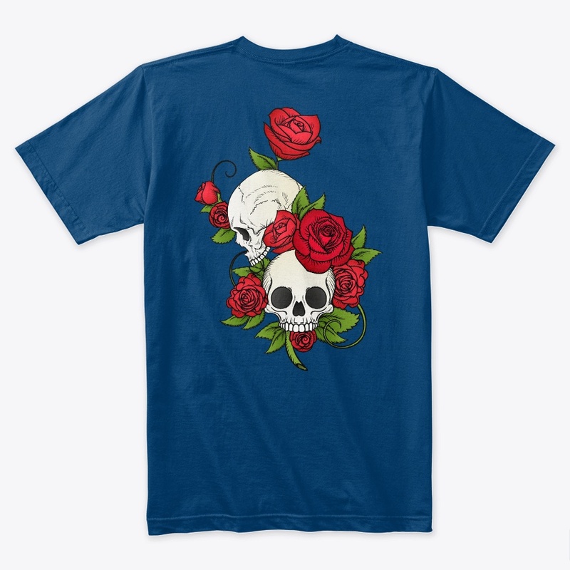 Monochrome Skull & Roses: Edgy Elegance