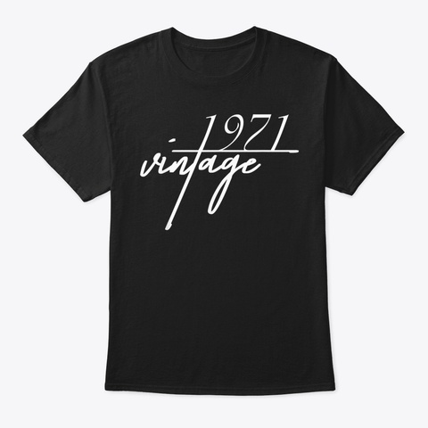 49 Th Birthday Gift Idea Vintage 1971 Bda Black T-Shirt Front