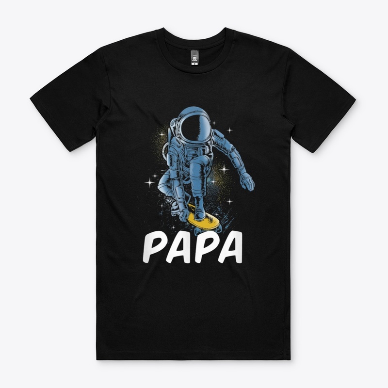 Astronaut Skateboarding  Papa