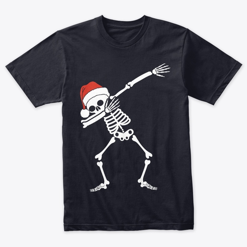 Dabbing Skeleton With Santa Hat