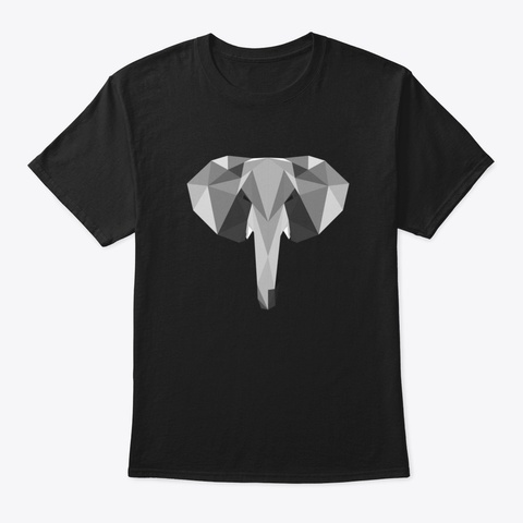 African Elephant 1 Black T-Shirt Front