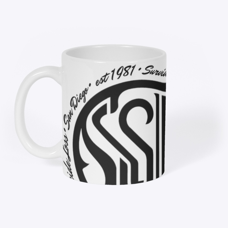 Abstract over stamped style classic mug