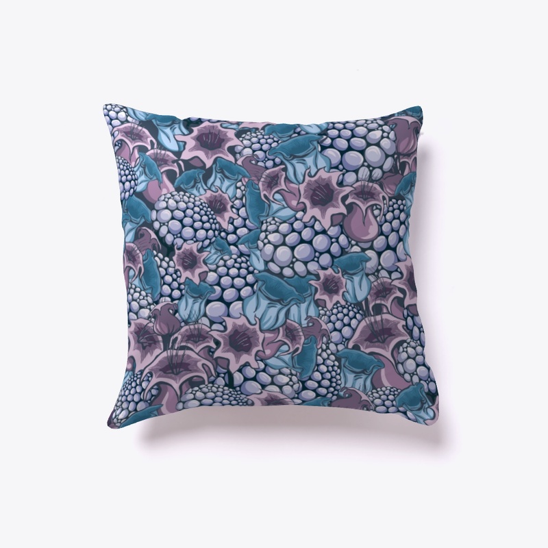 Seamless Pattern psychedelic flowers