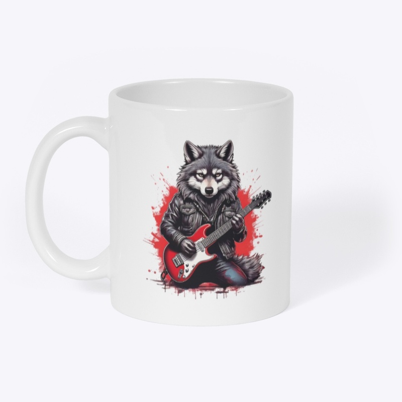 Fierce Wolf Playing Electric Guitar