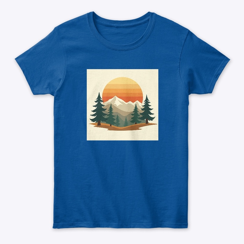 Retro Nature Vintage Sunset Mountain 
