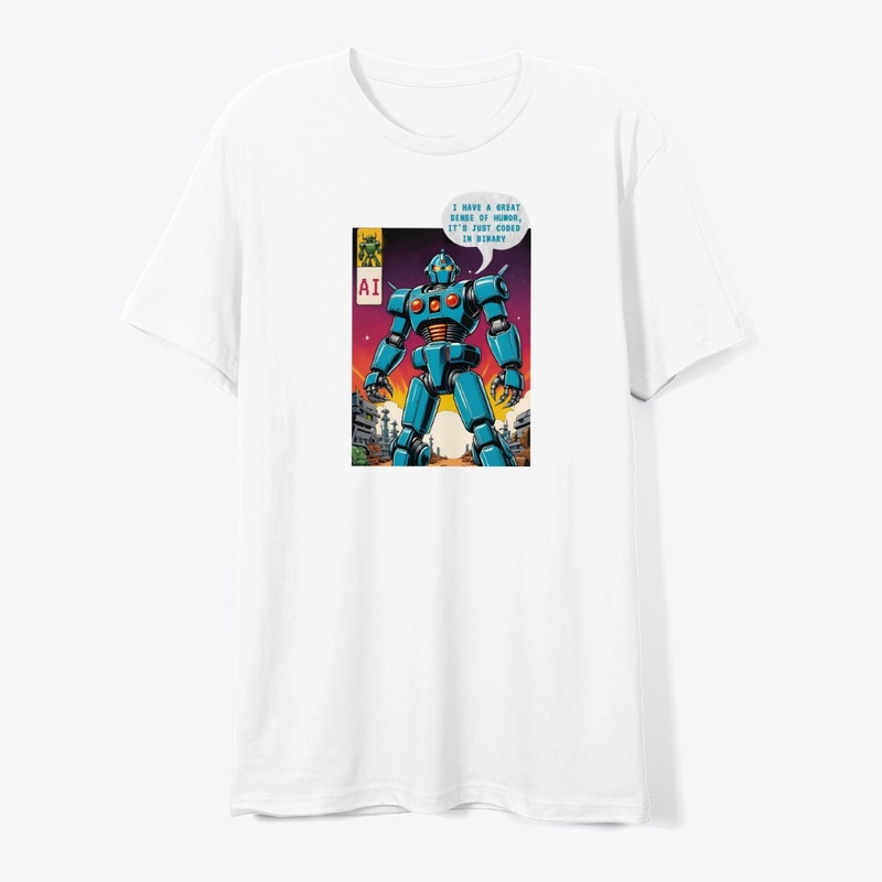 A Funny Giant Robot Comic Book Style 