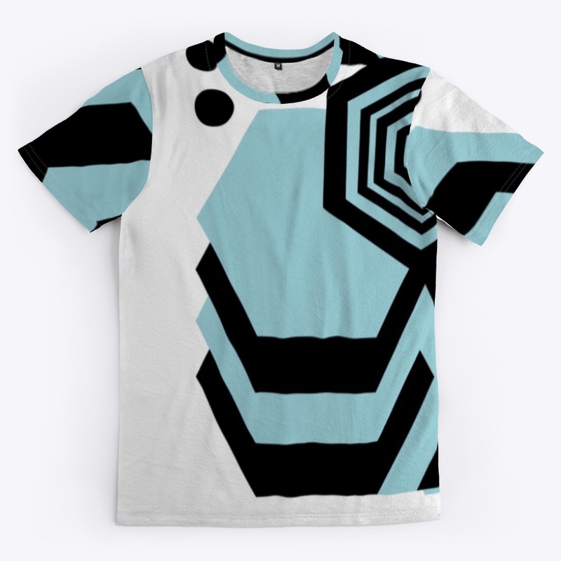 Teal & Black Abstract Tops & Leggings