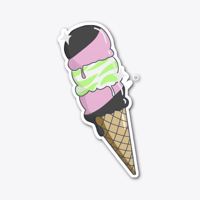 Agender Girl Ice Cream Sticker