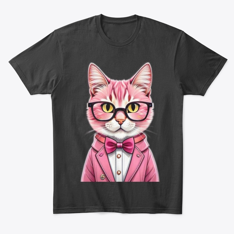 Glasses & Grins: Pink Cat Tee