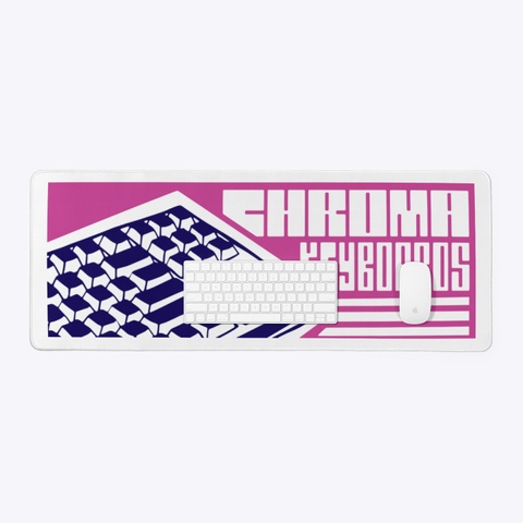 Chroma Desk Mat White T-Shirt Lifestyle