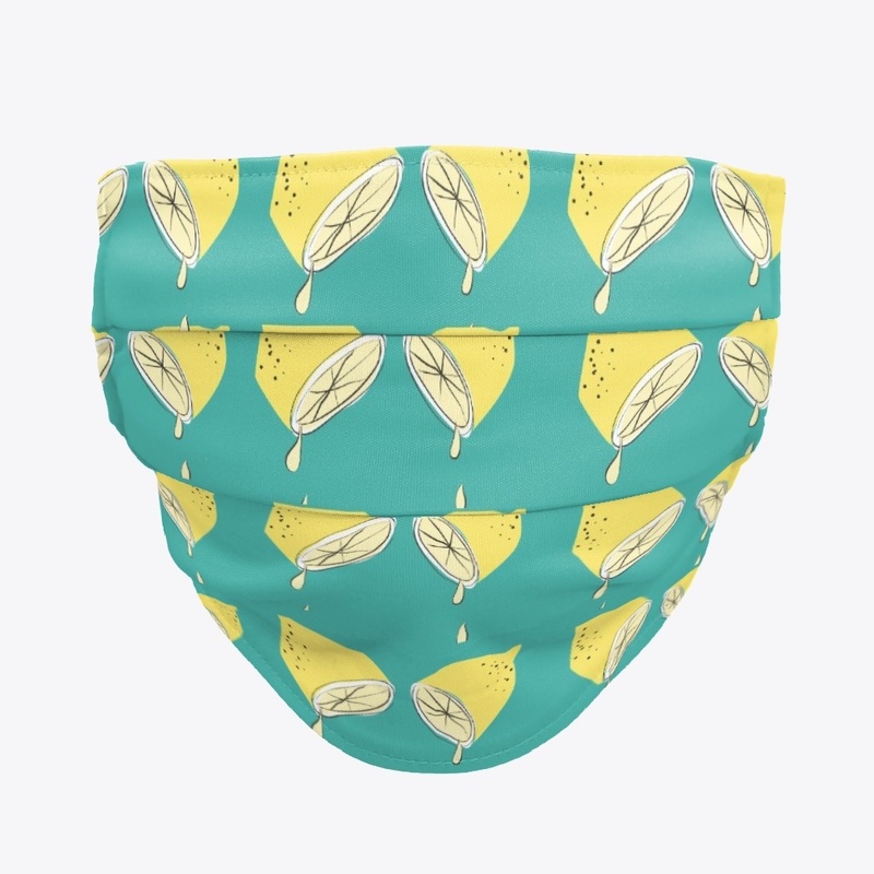 Lemon cloth face mask