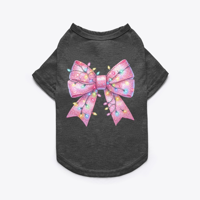 Elegant Chic Pink Bow Christmas Black