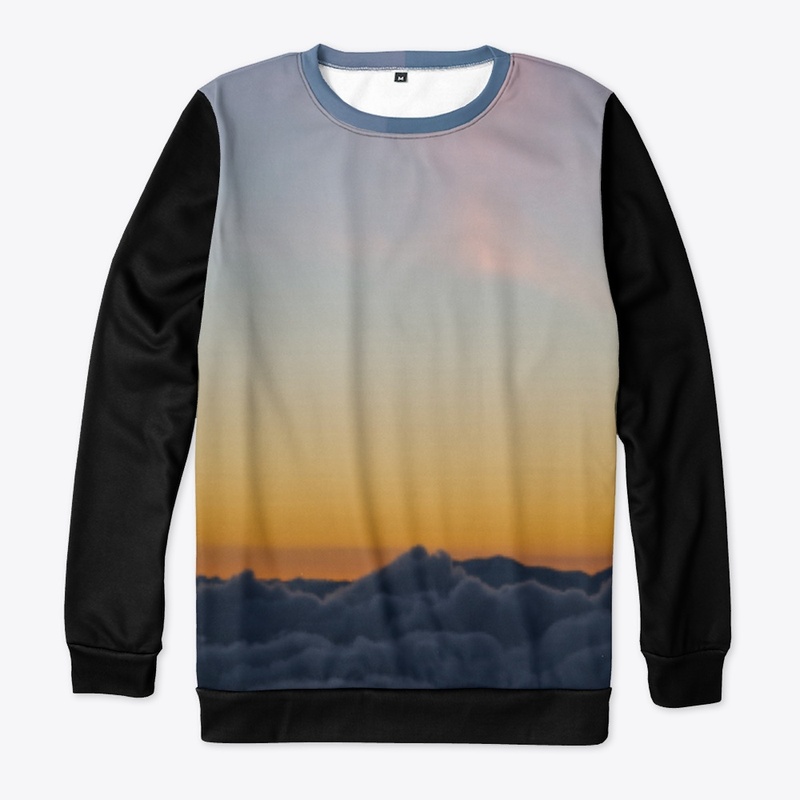 Yellow sunset over the clouds