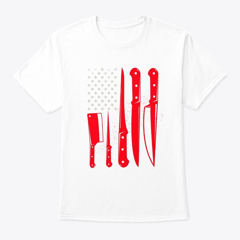 American Flag - Butcher Kitchen Knife Se