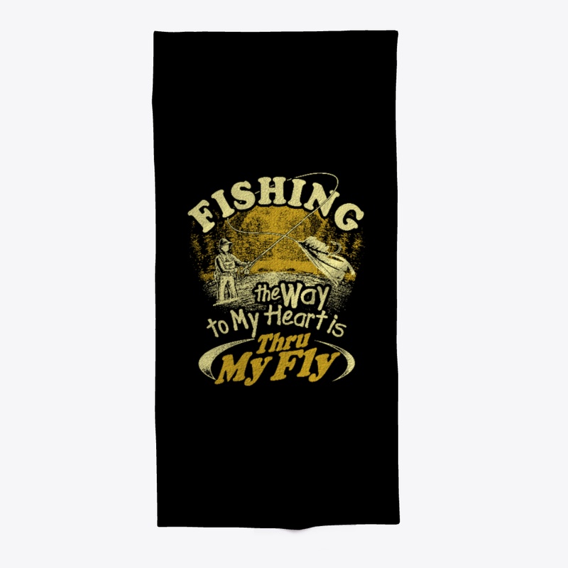 Fishing Through My Fly - Beach Towel