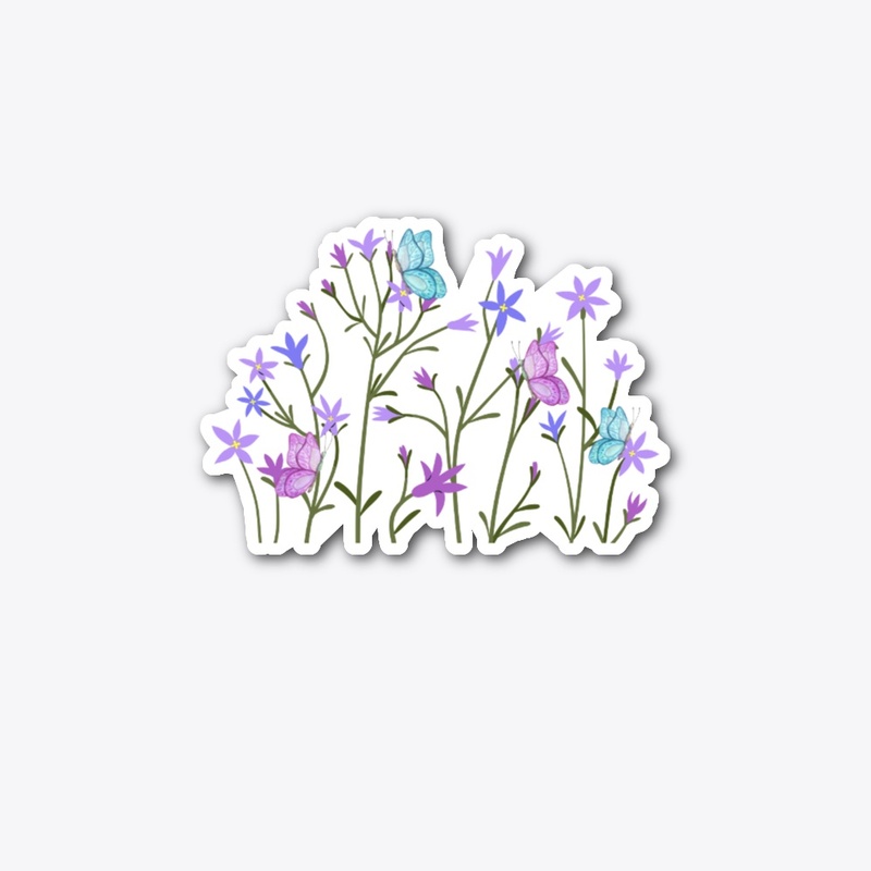 Floral Blossoms With Butterflies