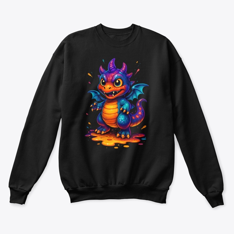 Colorful Cute Dragon Art Graphic