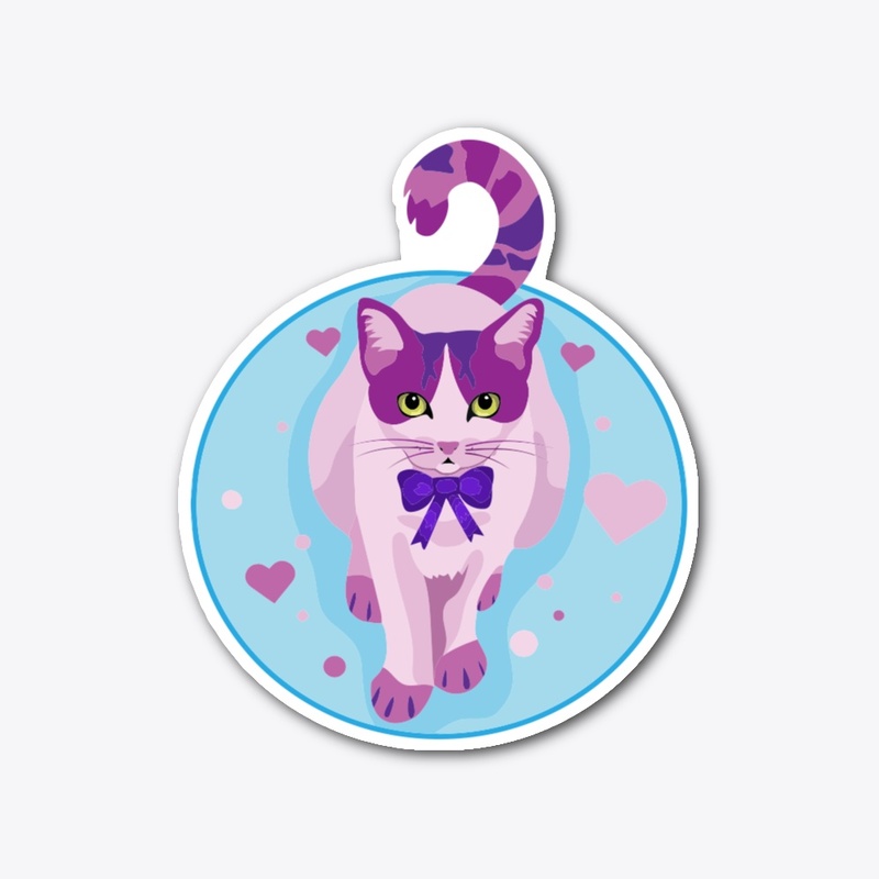 PURPLE CAT STICKER