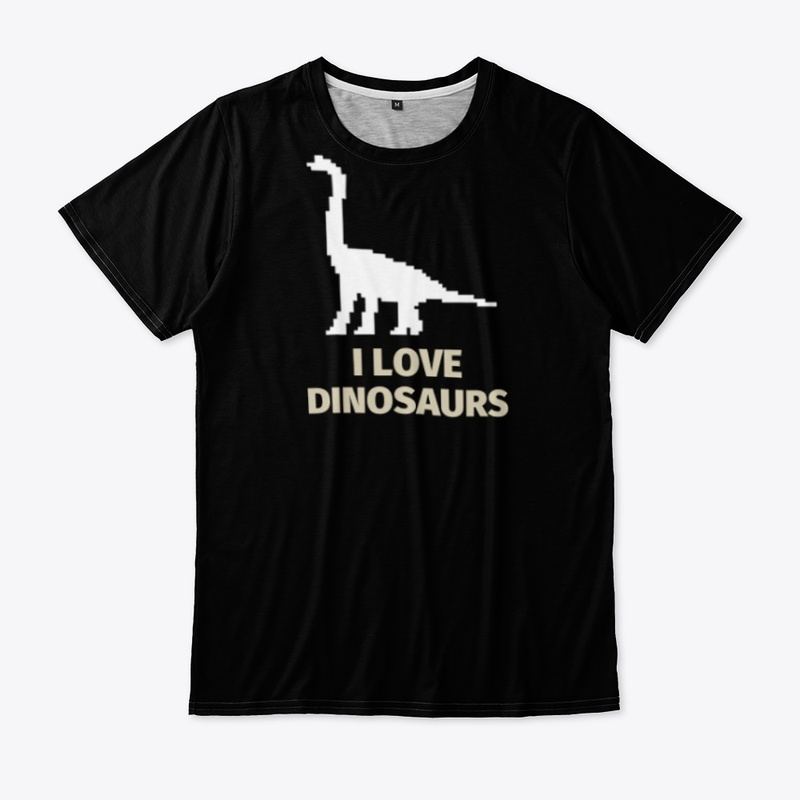 Pixel Art Dinosaur 5 Black