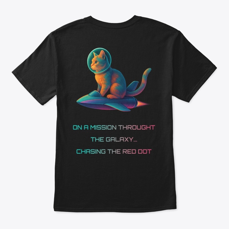 Cosmic Cat Tee – Chase the Red Dot