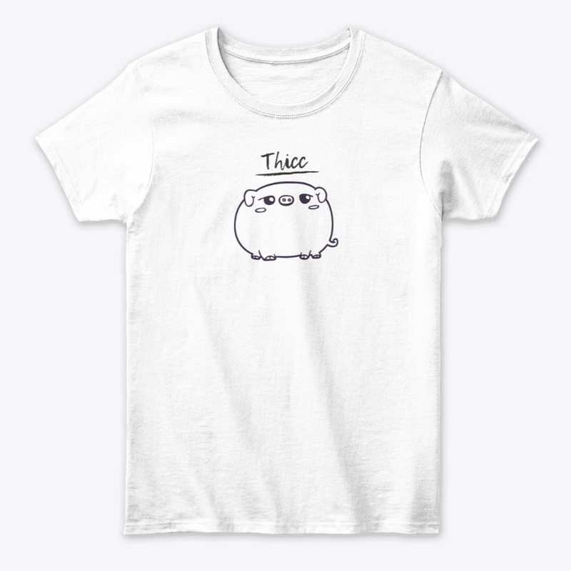 "THICC" MEME SHIRT w/ CUTE PIGGY