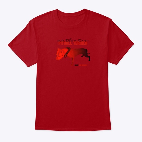 Authentic Pitbull Apparel Deep Red Kaos Front