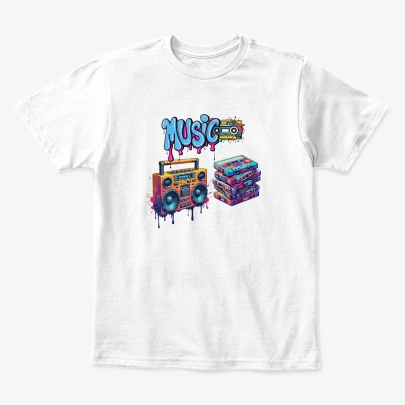 Retro Music Boombox Graphic Tee Unisex