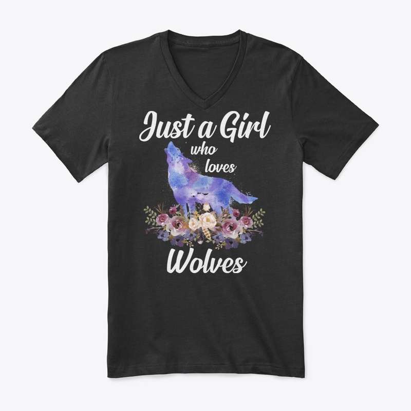 Girl Loves Wolves Watercolor Style