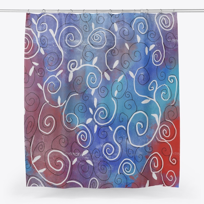 Blue and White Swirls