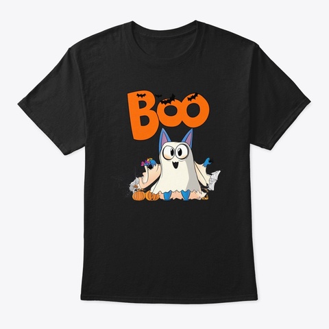 Booey Halloween Ghost T Shirt Vintage Black Kaos Front