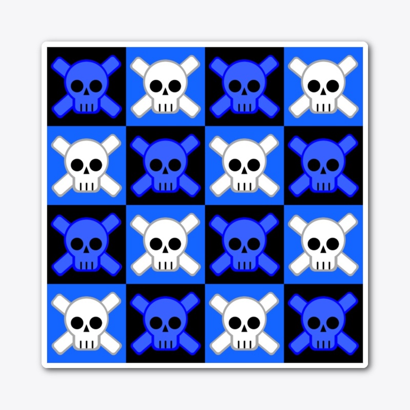 SkullXcr0$$ blu Ch3ck3r3d Sticker