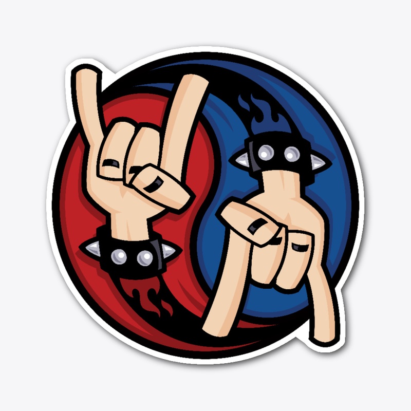 Rock and Roll Devil Horns Yin Yang