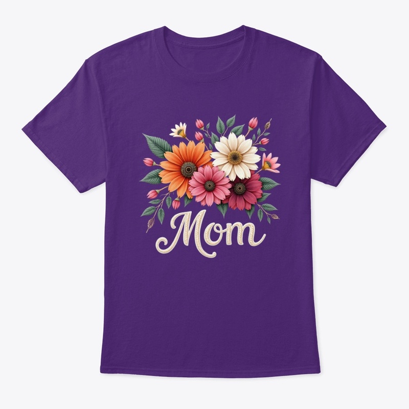 Elegant Botanical Wildflower Mom Tee