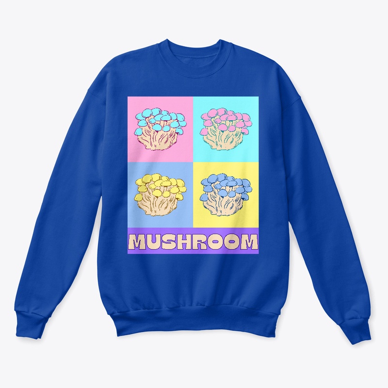 Cute baby pastel four mushroom collage