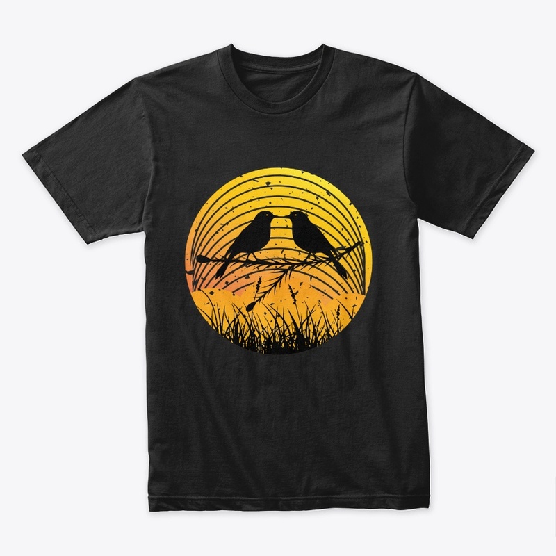 Love Birds| Sunset | Wild Birds | Retro 