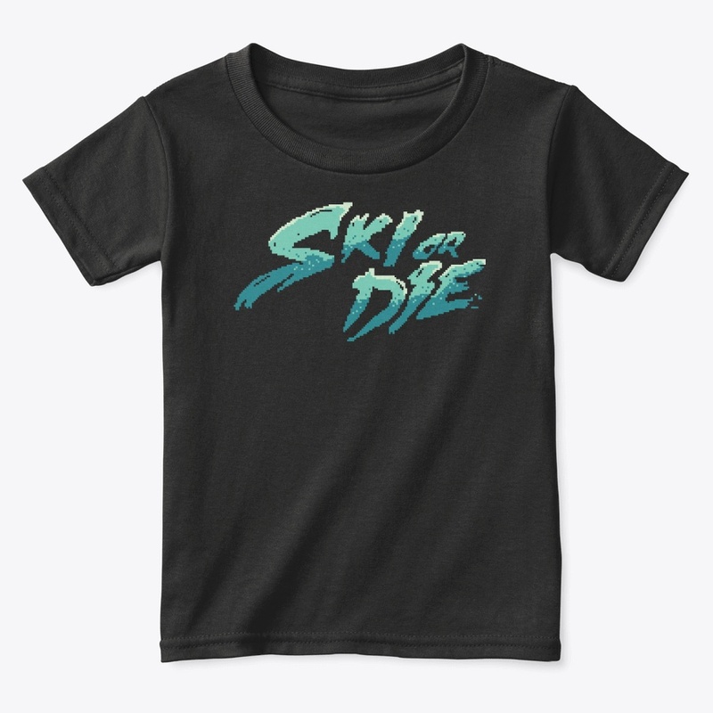 Ice Sunset Ski or die Pixel art Logo